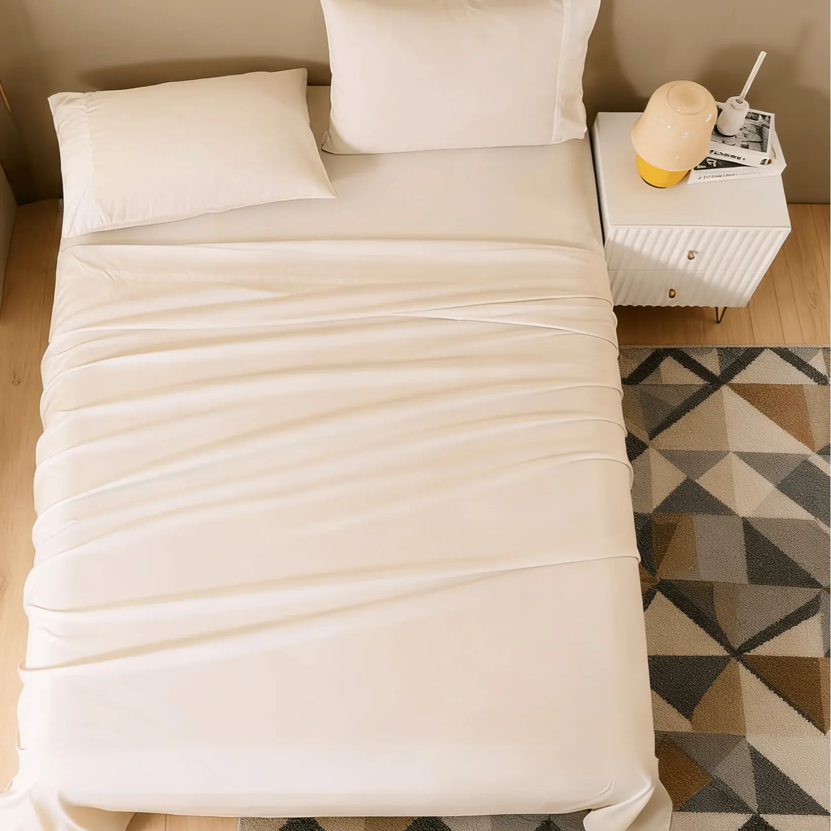 Luxurious Egyptian Bedding Set, Ultra Soft Microfiber Sheet & Pillowcase, Bed Sheets, 1800 Thread Count, Wrinkle Resistant, California King Size