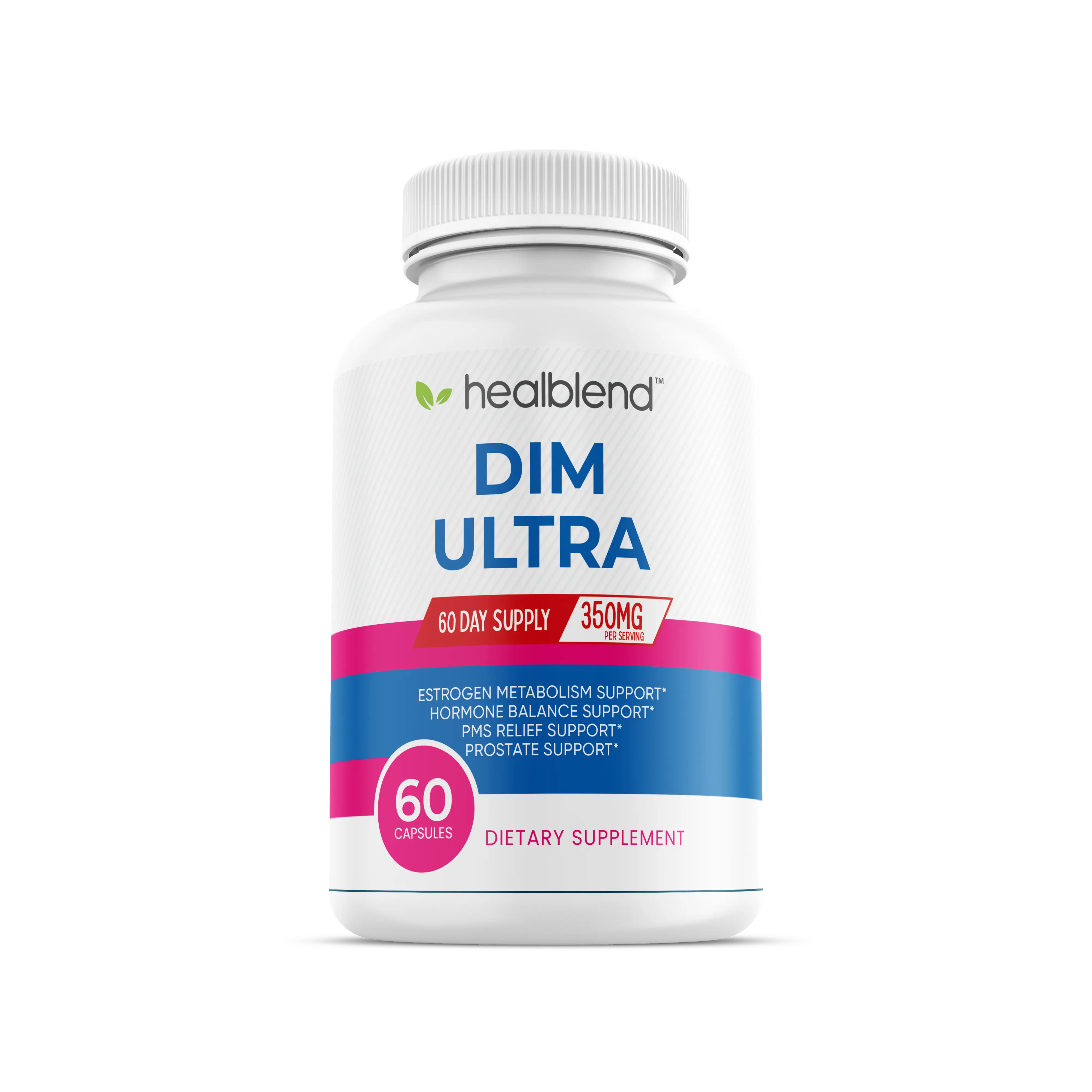 Healblend DIM Ultra 350mg with BioPerine – Hormone Balance, Estrogen Support, PMS & Menopause Relief, Energy & Metabolism Booster – 60 Veg Capsules