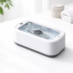 Ultrasonic Jewelry Cleaner Portable Large Capacity – Stainless Steel Tank, One-Button Auto for Glasses & Watches