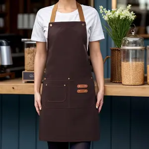 Men's Chef Apron for Coffee Shop & Restaurant Service, Women's Kitchen Cooking Apron, Supermarket Fruit Store Workwear