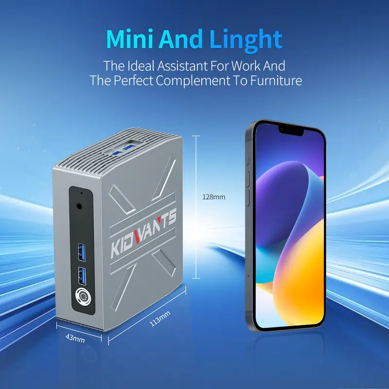Mini PC, Intel N4000 (Up to 2.6 GHz) 8GB RAM, 128GB ROM(Expandable M.2 SATA Storage), 11 Pro,HDMI Port 4K Dual Display Desktop Computer for Home Office, BT 5.0/ WiFi 5/USB 3.0.