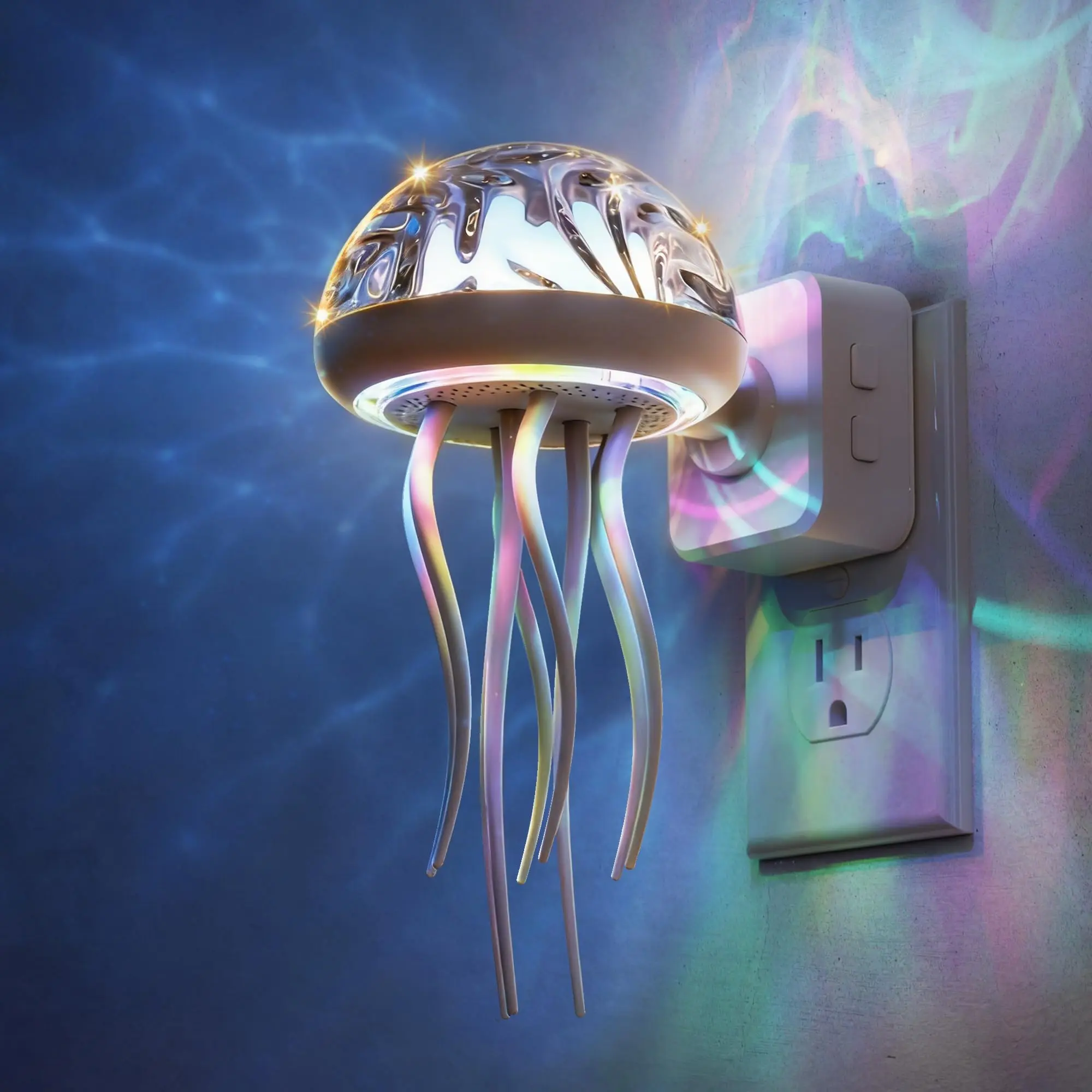LED Night Lights Plug Into Wall, Night Lights Jellyfish Projector Dusk to Dawn Sensor, 180°Dynamic Rotating Night Light for Kids Adults Teen Girl Gifts Room Decor Aesthetic