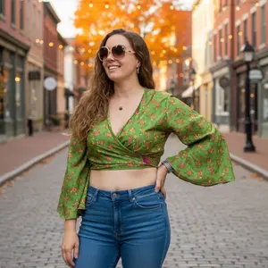 Sari Bell Sleeve Wrap Top
