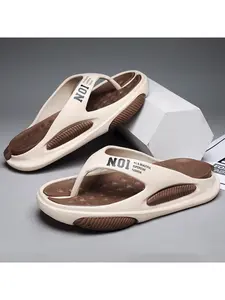 Anti slip and wear-resistant flip flops men's EVA soft bottom shock-absorbing breathable outdoor home sandals