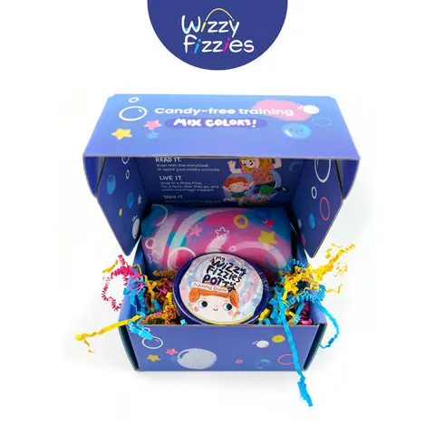 Wizzy Fizzies Potty Training Kit – Color-Changing Toilet Fizz Rewards, Storybook & Got-To-Go Bag, 60 Count