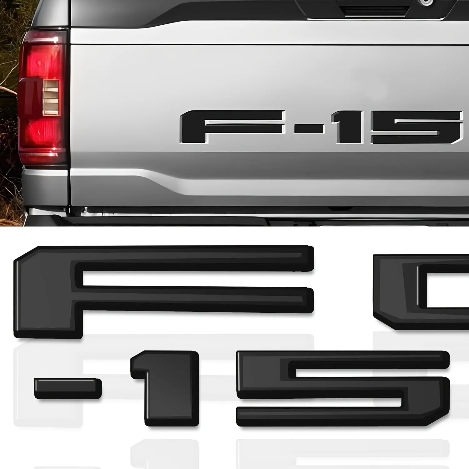 3D Matte Black Waterproof Tailgate Letters for Ford F150 2021-2023, Car Decal Sticker, Aftermarket Truck Accessories, Decals for Truck Exterior Vehicle Decoration