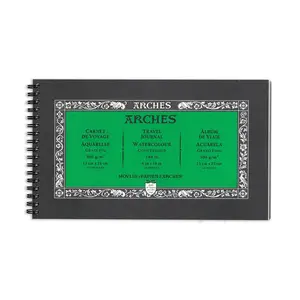 Arches Watercolor Travel Journal 140lb Cold Press 6" x 10" Fine Art Paper for Watercolor Techniques Illustration Airbrush & Calligraphy