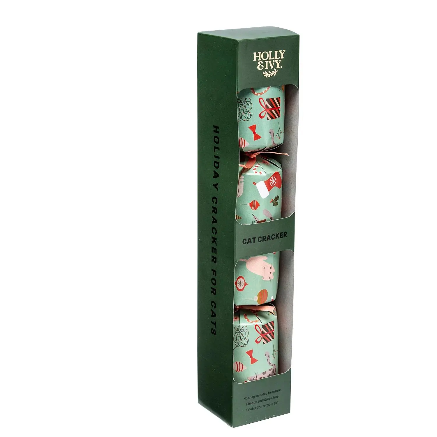 12 In Multicolor Pet Cat Christmas Party Crackers, Festive Mystery Toy Gift for Animals & All Ages, Indoor Holiday Home Party Supplies