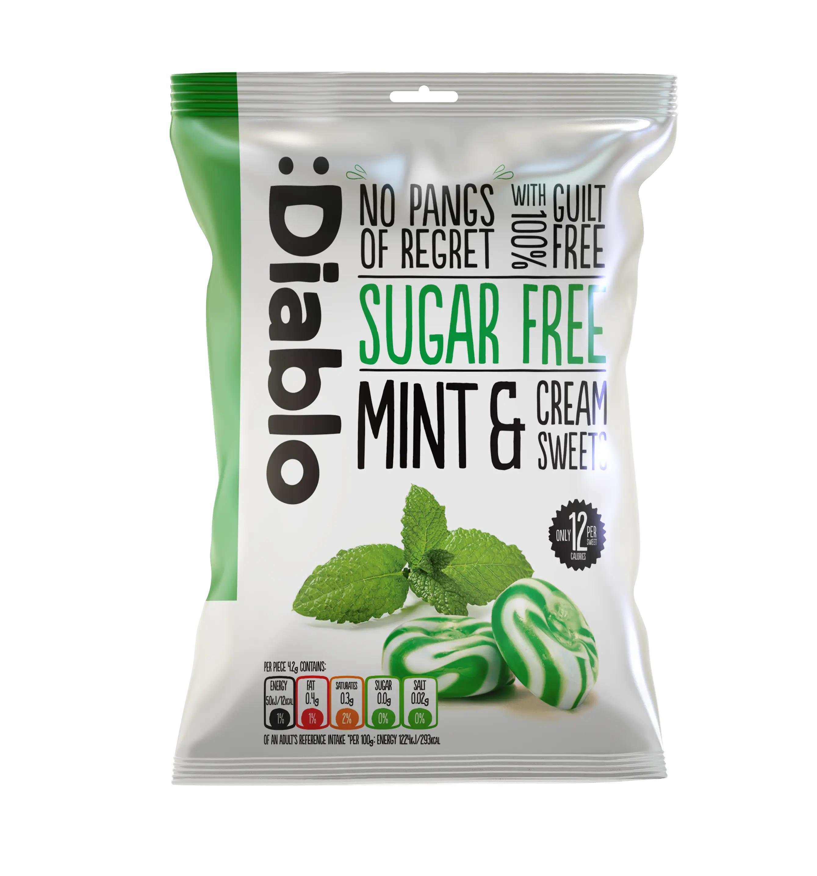No Sugar Added Mint Cream Candy, Keto Friendly Breath Mints 75g