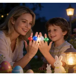 80 LED finger lights glow in the dark fillable plastic eggs perfect for Easter egg hunt games basket fillers games gifts and Easter decoration party supplies