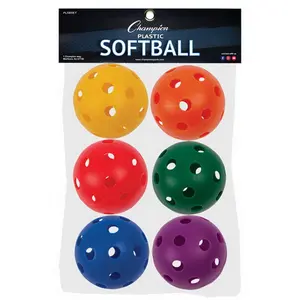 212 MAIN 12-in. Lightweight Plastic Softball Set, Assorted Colors, Versatile for Gym Class & Recreational Activities