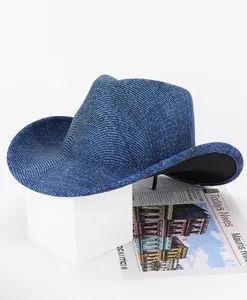 Cotton Denim Print Cowboy Hat