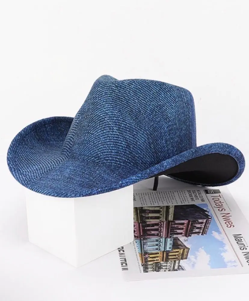 Cotton Denim Print Cowboy Hat Country Music Festivals  display picture 1