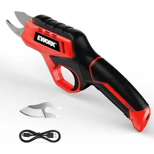 EWORK Cordless Electric Pruning Shears 4.2V Rechargeable 4000mAh Battery, 0.7 Inch Cutting Diameter, 2 SK5 Blades Tool-Free Replacement, Handheld Pruner for Garden Tree Branch Trimming