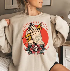 Traditional Tattoo Shirt, Old School Hands Tee, Lightning Bolt Graphic, Edgy Rocker Gift, Comfort Colors Vintage Style Top, Ink Art Lover