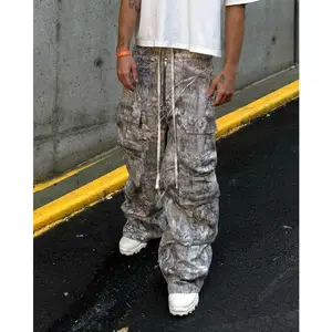Fashion Men's Fitness Multi-pocket Camouflage Cargo Pants Women's American Retro Streetwear Loose Casual Harajuku Goth Hip Hop Y2k Wide-leg Pants Menswear Oversize Trouser Baggy Oversized
