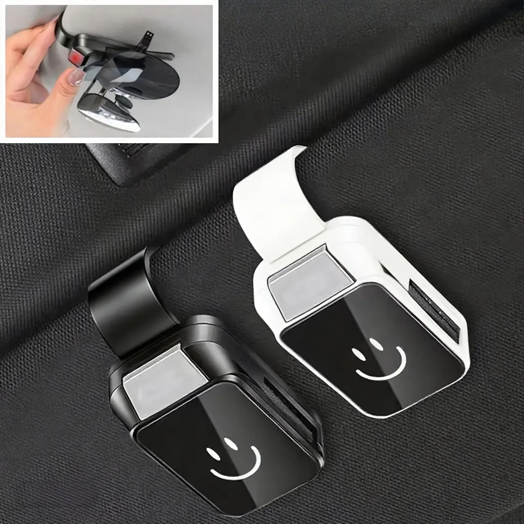 Easy One-Hand Operation Car Glasses Holder, Durable Plastic Sunshade Clip, Universal Fit Interior Accessory for Vehicle Glasses Hook, Car Sunglasses Holder, Car Accessories, Durable Auto Accessory