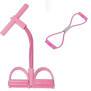 21 Fitness Resistance Bands-6 Tube Pedal Ankle Puller - 2025 New Sit up Leg Stretch Rope Exercise Bands with Handles, Stretching Workout Fitness Bands for Arm Weights Exercise Equipment