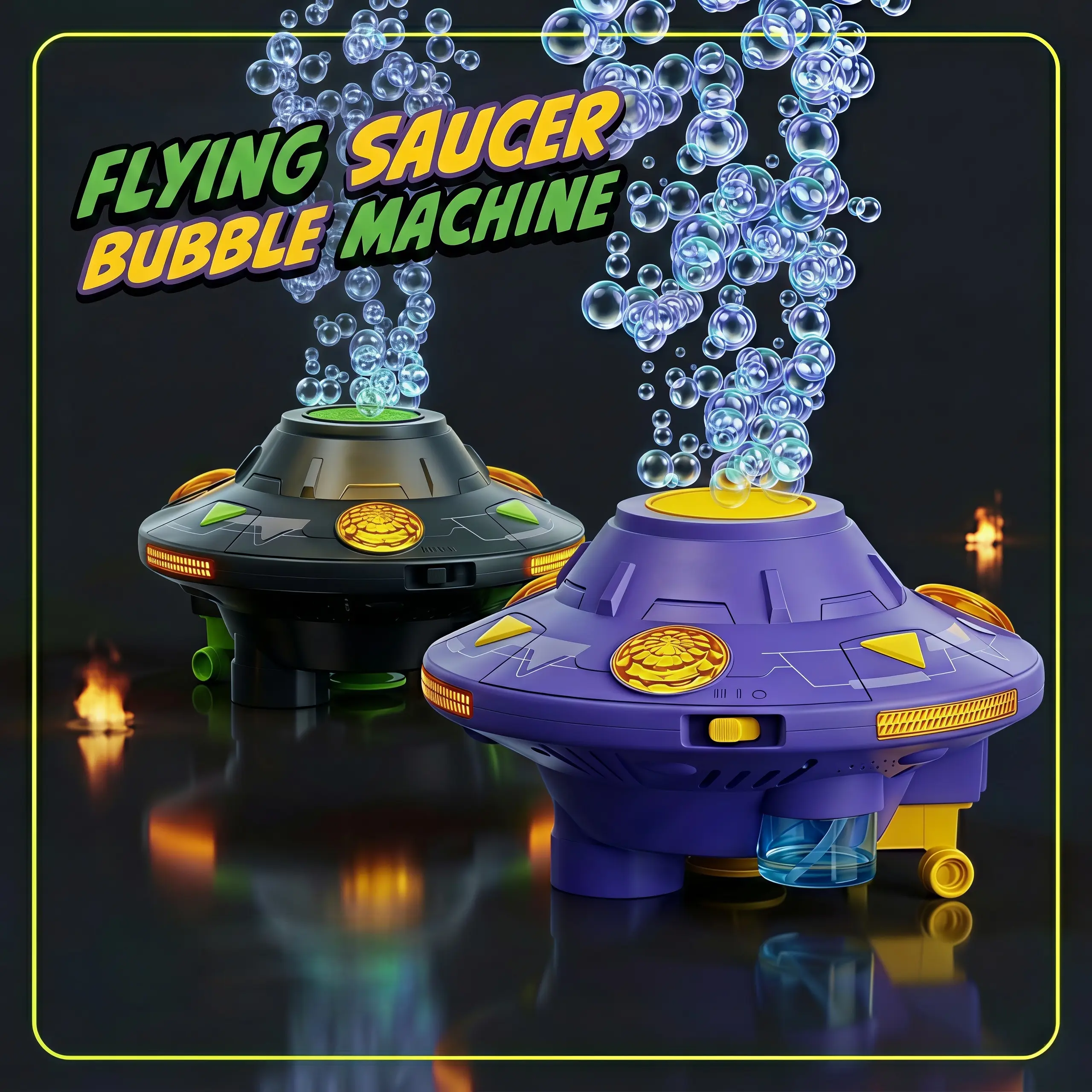 Smart UFO Bubble Machine Robot with Obstacle Avoidance | Light-Up Moving & Spinning Bubble Blower | 5000+ Bubbles/Min Toy for Kids Outdoor Party