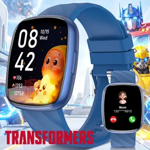 Transformers S60K Kids' Smartwatch 1.6-inch Fitness Tracker with Heart Rate Monitor, Sleep Tracking, IP68 Water Resistance, 12/24-hour Format, Educational Toys & Birthday Gifts for Girls Ages 6-12 - Wearable, Adjustable Wearable Adjustable Bluetooth