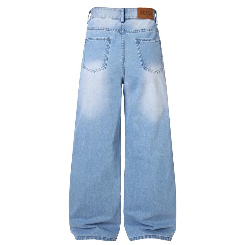 【tiktok shop deals】JUNBAOSS Women's Baggy Ripped Jeans Y2K Casual Vintage Grey Wide Leg Skater Denim Pants Loose Fit Long Trousers 2000s Streetwear High Waisted Steampunk Yellow Patched Trendy Bottoms Wideleg  Womenswear Hipster Fashion fall outfits