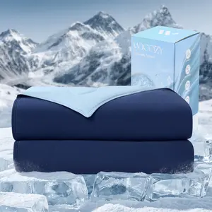 WDCOZY Cooling Comforter Blanket for Hot Sleepers | QMAX>0.4 Instant Cooling, Reversible Lightweight Summer Comforter, & Ultra-soft,Breathable Machine Washable Cooling BlanketTwo Size 90''x90'',106''x90''
