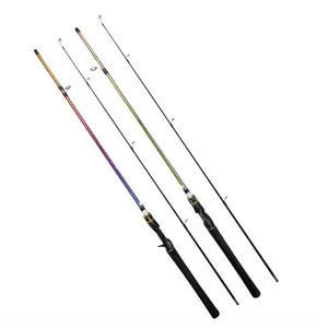 Carbon Fiber Fishing Rod - Iridescent Electroplated Finish - Medium-speed, Medium-light Feel - Enlarged Guides - Comfortable EVA Grip