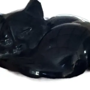 Black Obsidian, Strawberry and Sodalite Sleeping Kitties for your home office decor