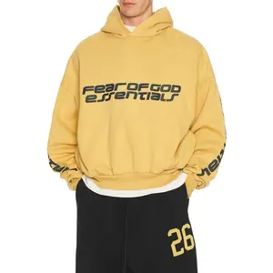 Fear of God ESSENTIALS Cropped Relaxed Hoodie in Canyon