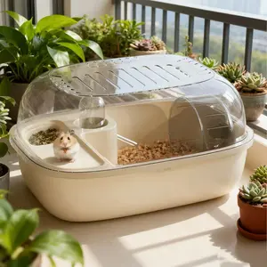 New Hamster Cage with Deluxe Acrylic Material Spacious Hamster Cage Habitat
