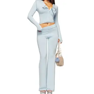 Spring And Summer Leopard Print 2 Pieces Set Causal Street Outfits Women Y2K Fashion Long Sleeve Zip Hooded Crop Tops Pants Set