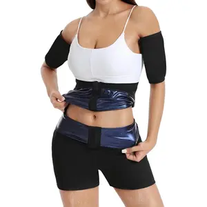 Waist Trainer Set for Women Body Shaping: 3-in-1 Arm Sweat Band, Waist Shaper, Sauna Shorts lower belly fat for Women