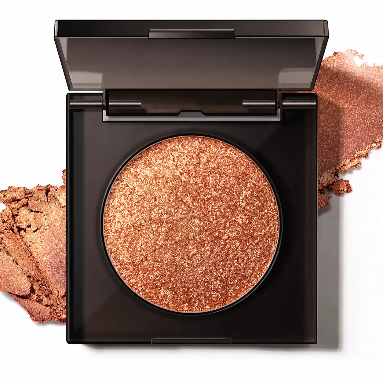 Bronze Gold Glitter Eyeshadow, Color Shifting Shimmer Single Metallic Eyeshadow Brightener Palette, Holographic Sparkle Inner Corner Eye Highlighter Iridescent Eye Shadow Makeup#04
