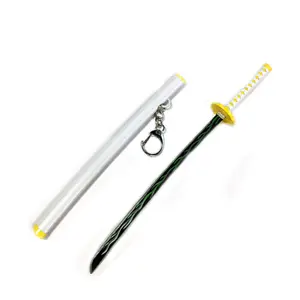 1/6 Mini Demon Unisex Agatsuma Zenitsu 17cm/6.9in Cosplay Keychain Swrod Key Ring