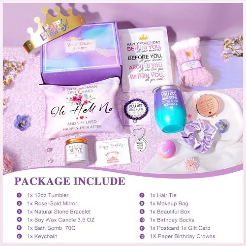 Gemwi Gifts for Women, Birthday Gifts for Women, Happy Birthday Gifts Basket, Gift Set for Best Friends Female Sister Mom Wife Her Girlfriend Coworker Bestie Bff
