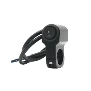 12V-24V Universal Motorcycle Handlebar Switch 22mm 7/8 Inch, 3-Way Waterproof Rocker Push Button Switch, Modified Control Switch for Scooter Electric Bike Tricycle ATV Offroad, LED Spotlight Fog Light Driving Auxiliary Light Replacement