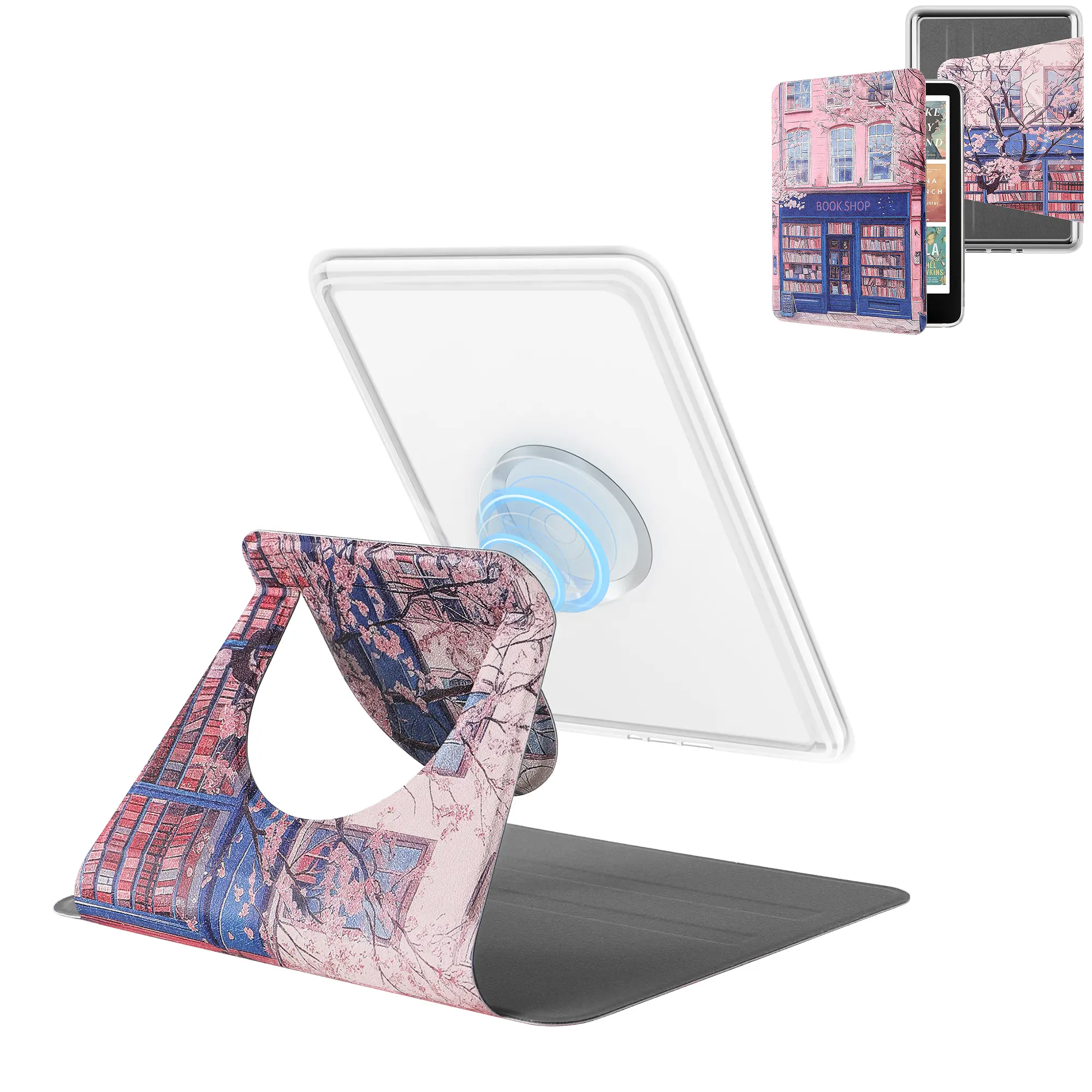 Magnetic Detachable 2-in-1 Stand Case with Anti-Slip Grooves for 6", 6.8" & 7" Kindle Models, Slim PU Shell with Auto Wake/Sleep