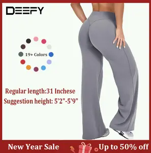 DEEFY SoftMotion Straight Leg Bottoms 30.5" & 31.5" Inseam Fitness Gymwear Women Workout Breathable Light Thin Sportswear Gym Outdoor Sports Yoga Pants Wide Sweatpants Solid Color Joggers