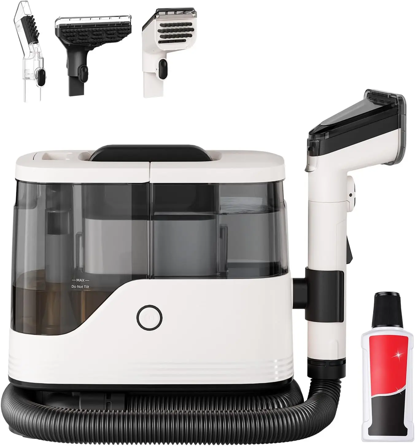 Portable Carpet Cleaner & Upholstery Shampooer, 13KPa Suction, 3 Brushes, for Couch, Car Seat, Stairs & Rugs