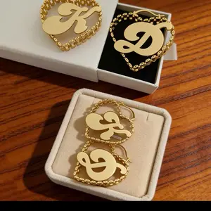 Custom Name Heart Hoop Earrings
