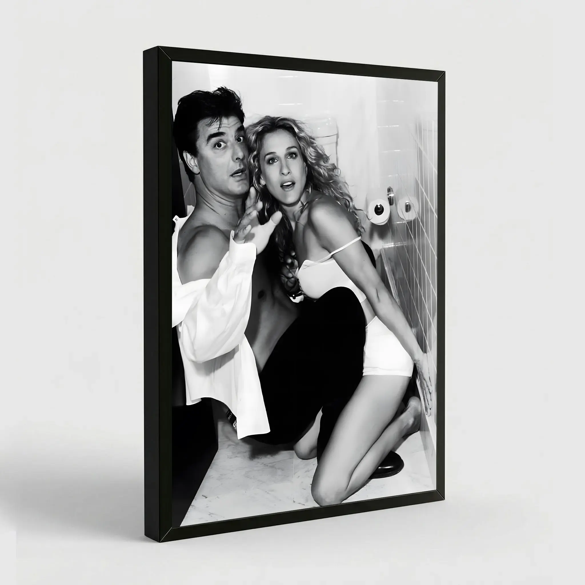 NBHYK Carrie and Mr Big Poster Black And White Vintage Movie Poster for Boys Room Teen Room Girl's Room Modern Art Design Artistic Wall Decoration