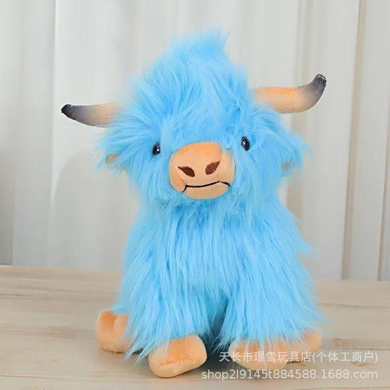 New Highland Cow Simulation Scottish Highland Cow Long Plush Toy Cow Doll in Assorted Colors for Kids Soft Cuddly Material Perfect for Collectors and Children