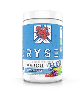 RYSE Supplements Element Series, BCAA Focus Intra Post Workout Powder, KOOL-AID Tropical Red, 30 Servings