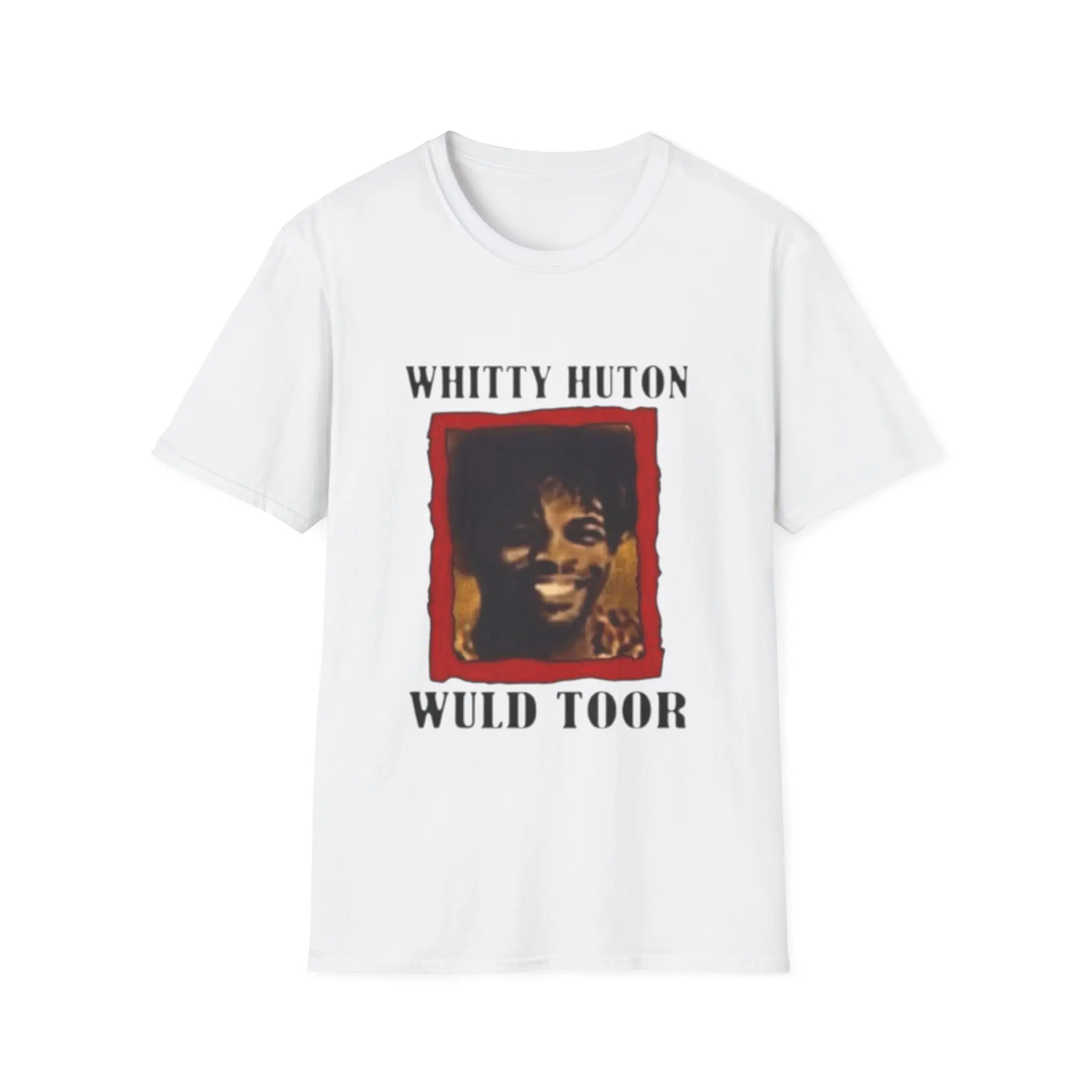 Men's Whitty Hutton Wood Tour Casual Round Neck Short-Sleeve T-Shirt - Retro Portrait Print, Vintage Band Tee, Ribbed Details, Lightweight, Soft Ring-Spun Cotton, Breathable, Adult Sizing, All Seasons, Low Iron, Cold Wash, Streetwear Top