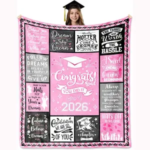 2026 Graduation Gift for Her, Suitable Graduation Gifts for Girls/Women Graduating from University, Middle School, High School, Master's/Doctoral Graduation Gifts, Soft and Comfortable Blanket for Home, Office, Travel, and Camping Use, Essential