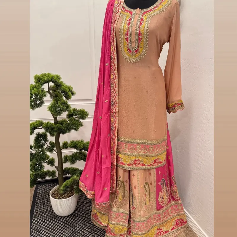 peach and gold indian dress Modern Peach Blossom Lehenga Set – SNT-LV009