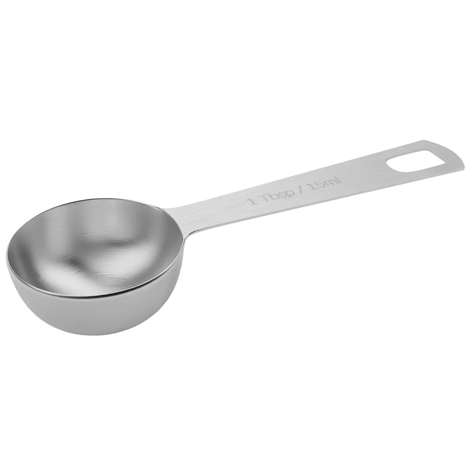 Stainless Steel 1 Tablespoon Measuring Spoon with Clear Scale - Deep Bowl Design - Silver Color