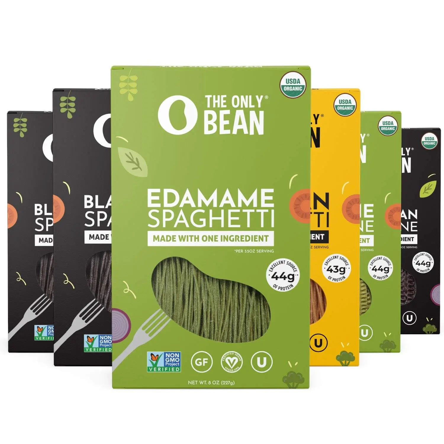 Organic Bean Pasta Variety Pack - Soy, Edamame, & Black Bean Spaghetti / Fettuccine (6 Pack) High Protein,Vegan, Low Carb Organic Bean Pasta Variety Pack - Soy, Edamame, & Black Bean Spaghetti / Fettuccine (6 Pack) High Protein,Vegan, Low Carb