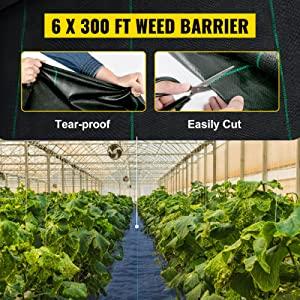 【GARVEE】3oz 6.5ft x 300ft Premium Heavy Duty Weed Barrier Fabric