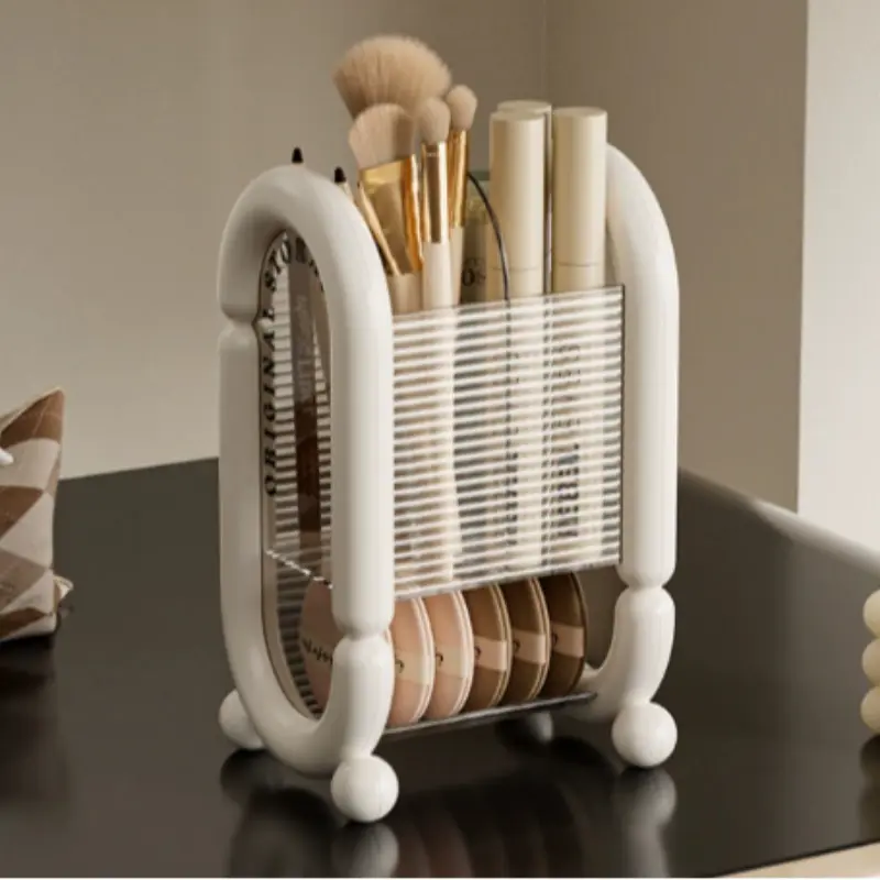 High-End Makeup Brush Holder, Elegant Vanity Organizer, Eyebrow Pencil Stand, Powder Brush Storage Rack, Beauty Tool Display Shelf